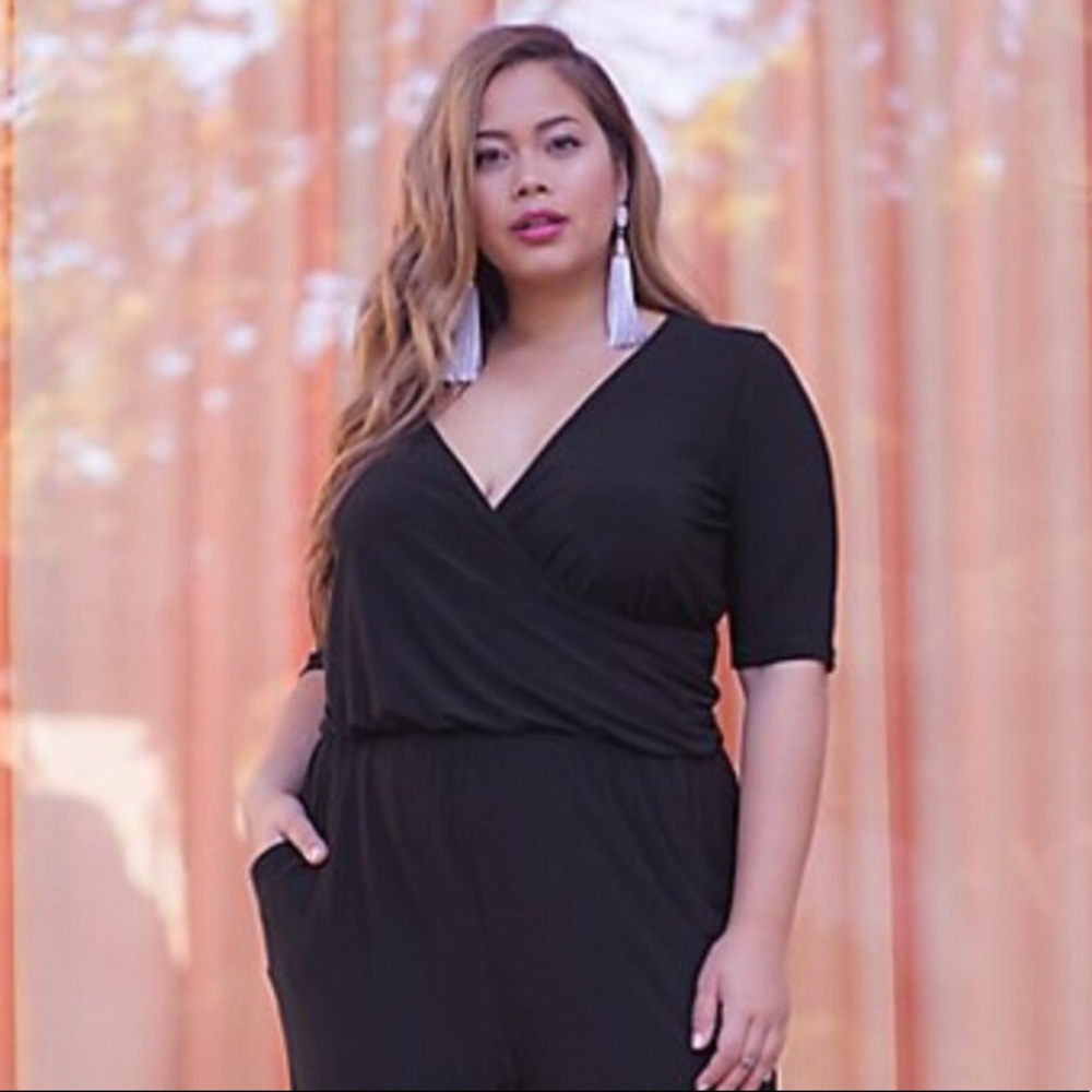 2X Black wrap Jumpsuit
